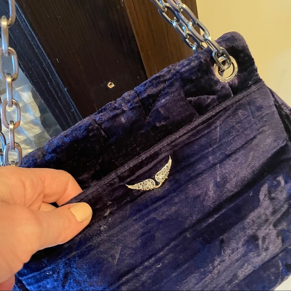 Blue velvet Zadig & Voltair Chain Shoulder bag - Picture 7 of 8